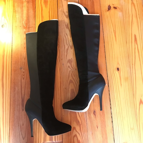 Betsey Johnson Black Knee-high Boots, EUC, 7.5 - Picture 5 of 16